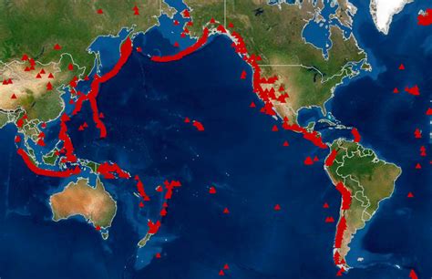 Volcanoes world map - World in maps