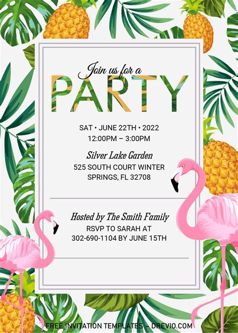 Summer Party Invitation Templates – Editable With MS Word | Summer ...