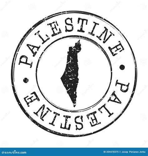 Palestine Map Postmark. Silhouette Postal Passport. Stamp Round Vector Icon. Vintage Postage ...