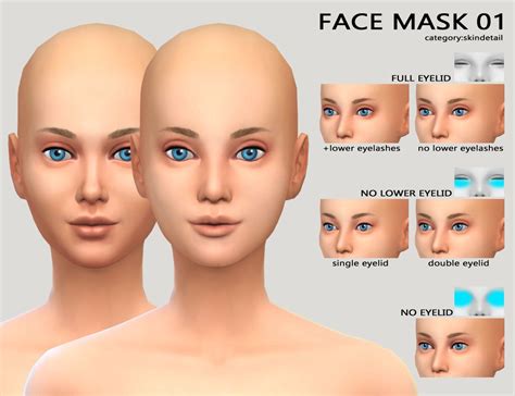 [SkinDetail/FACEMASK 01]DOWNLOAD/MediaFire | シムズ, メイク, 顔