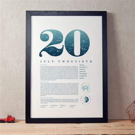 July 20th Birthday Print - Make it with Words