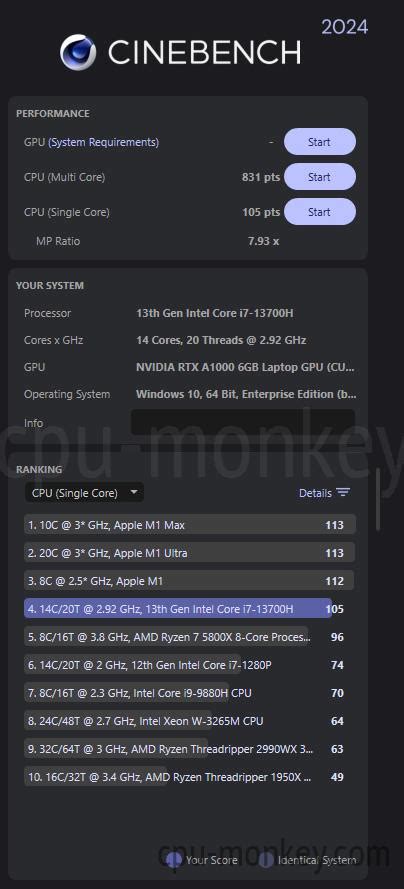 Intel Core i7-13700H Benchmark, Test and specs