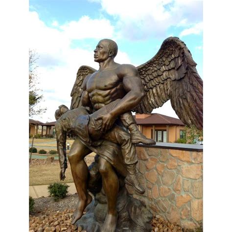 Angel Holding Fallen Soldier Memorial Statue | Randolph Rose Collection