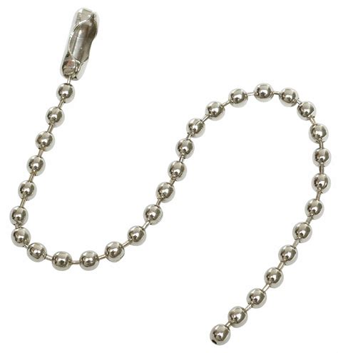 GRAINGER APPROVED Tag Fastener Type Ball Chain, Tag Fastener Form Ready to Use, Finish Nickel ...