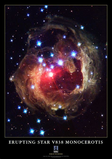 Erupting Star V838 Monocerotis, Solar System, Space, Galaxy, Nasa, ESA, Hubble | Poster, Stampe ...