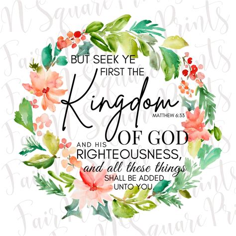 KJV but Seek Ye First Kingdom of God Matthew 6:33 Png File - Etsy