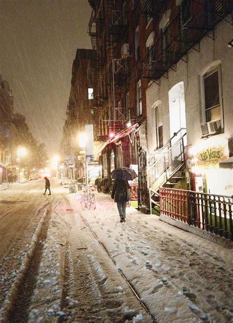 New York City - Snow - Night Photograph by Vivienne Gucwa