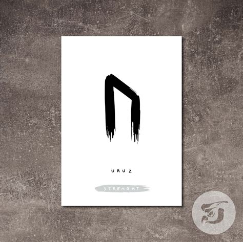 URUZ Strength Viking Scandinavian Old Norse Futhark Rune - Etsy | Viking tattoo symbol, Runes ...