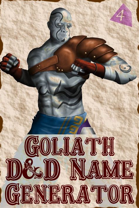 an image of a cartoon character with the words goliath and d & d name generator