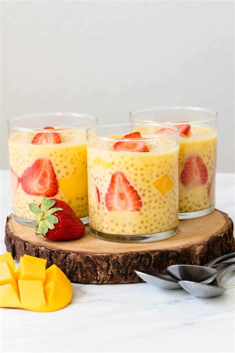 Mango Tapioca Pudding (Mango Sago) | Healthy Nibbles by Lisa Lin