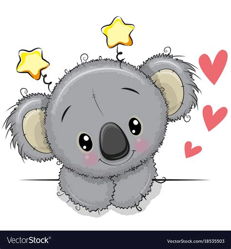 Cute drawing koala on a white background Vector Image