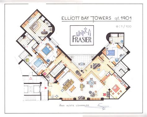 Frasiers Apartment Houseplan - Frasier Fan Art (9253294) - Fanpop