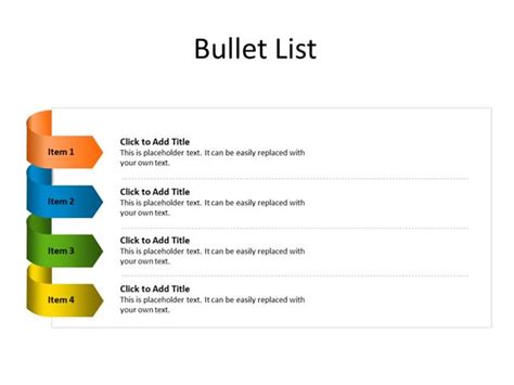 PPT Slide-Bullet List - 4 items - Multicolor