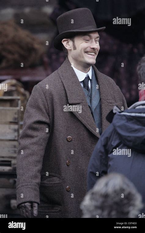 Jude Law filming on the set of Sherlock Holmes London, England - 21.12. ...