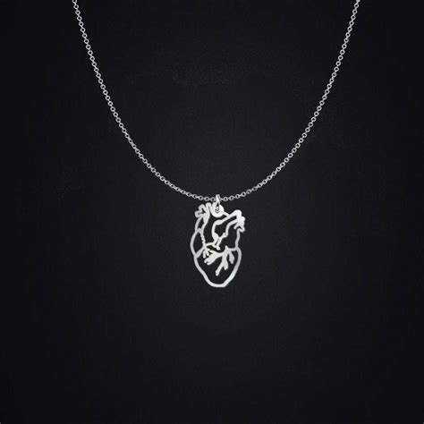 Anatomical Heart Necklace 925 Sterling Silver or Gold 25th | Etsy | Anatomical heart necklace ...