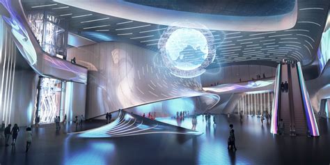 chengdu science fiction museum emulates an expanding star cloud