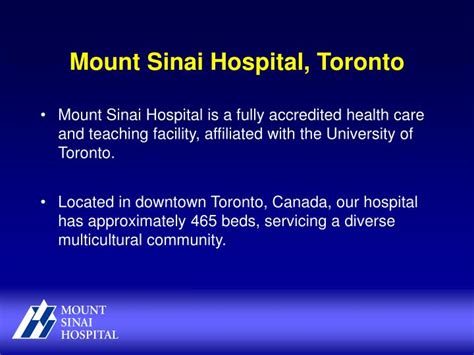 PPT - Mount Sinai Hospital, Toronto PowerPoint Presentation, free ...