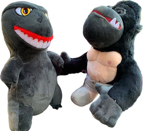 Godzilla vs King Kong Plush Toys Godzilla Plush and Kong Kong | Etsy