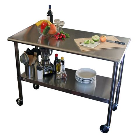 TRINITY EcoStorage™ 48-in. NSF Stainless Steel Prep Table with Wheels ...