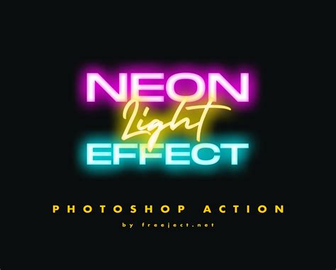 Free Download Neon Light Text Effect Photoshop Action