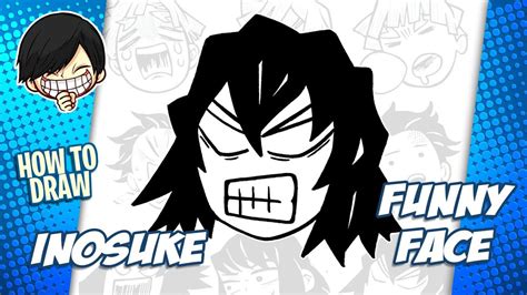 How to draw Inosuke Funny Face step by step - YouTube