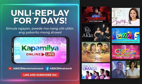 ABS-CBN entertainment shows now available for 7 days on Kapamilya Online Live