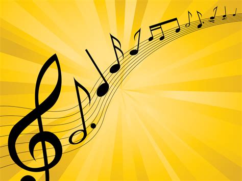 Introductions Music Melody Backgrounds | Black, Music, Yellow Templates | Free PPT Grounds