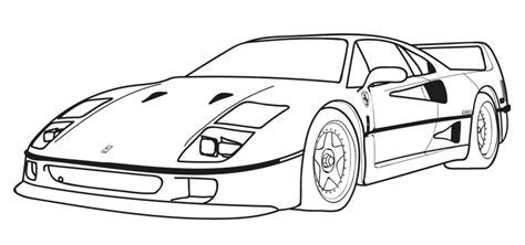 Ferrari F40 Coloring Page - Free Printable Coloring Pages for Kids