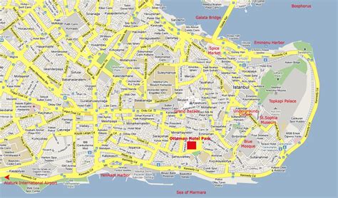 Istanbul city center map - Map of istanbul city center (Turkey)