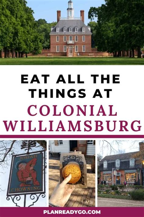 Great Places to Eat in Colonial Williamsburg | Colonial williamsburg, Williamsburg food ...