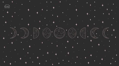 Download Moon Phases Line Art Wallpaper | Wallpapers.com