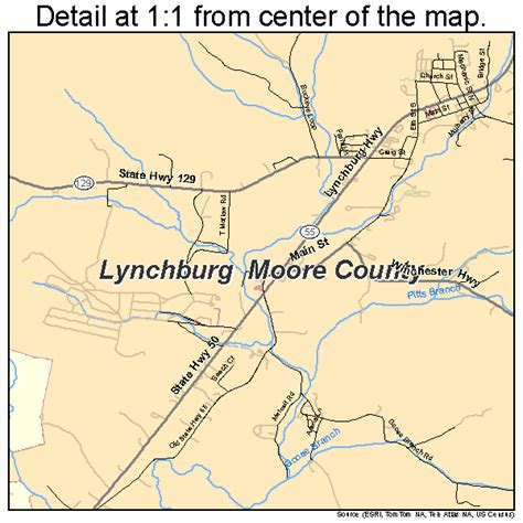 Lynchburg Moore County Tennessee Street Map 4744382