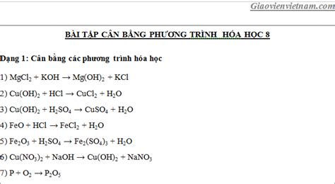 Bài tập pthh lớp 8