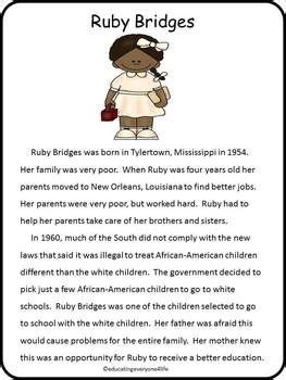 Free Ruby Bridges Reading Worksheets With Printable - Tedy Printable Activities