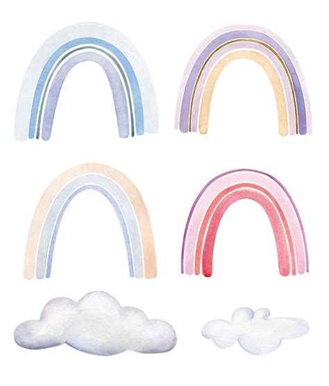 Regenbogen und wolke | Premium-Vektor