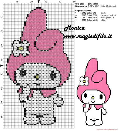 My melody cross stitch pattern - free cross stitch patterns simple unique alphabets baby