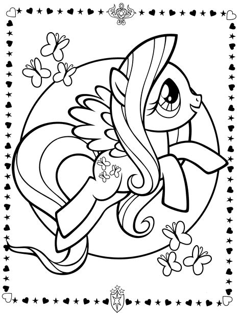 My Little Pony Colouring Sheets - Fluttershy - My Little Pony Friendship is Magic Photo ...