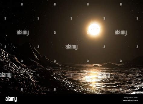 Surface of Mercury. Computer artwork showing the surface of the planet ...