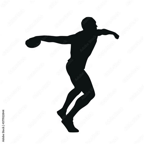 Silhouette of Discus Thrower Stock Vector | Adobe Stock