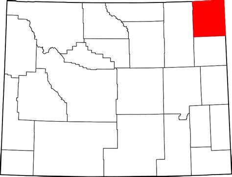 Map of Wyoming highlighting Crook County - List of counties in Wyoming ...