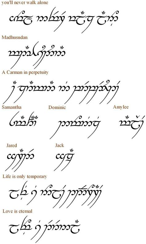 Elvish Phrases