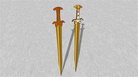 History of the Sword - Late Bronze Age (1,200 BCE) Mycenaean Flange Hilt Swords | 3D Warehouse