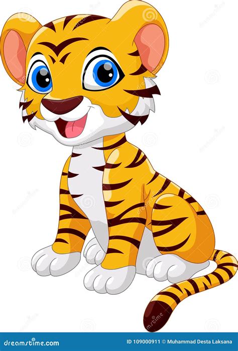 Illustration of Cute Baby Tiger Cartoon Smile Stock Illustration ...