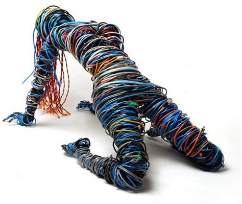 Ethernet Cable Figure Sculpture by Kasey McMahon | Wire sculpture, Sculpture, Wire art