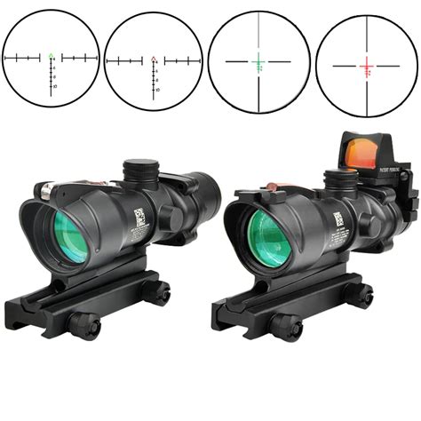 Trijicon ACOG 4X32 Real Fiber Optics Red Dot Illuminated Chevron Glass ...