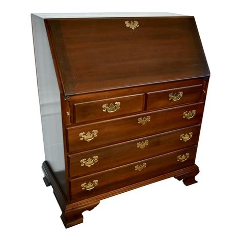 Vintage Traditional Ethan Allen Slant Front Desk | Chairish