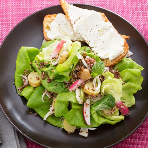 Recipe: Hearty Spring Salad with French Breakfast Radishes & Goat Cheese Toast - Blue Apron