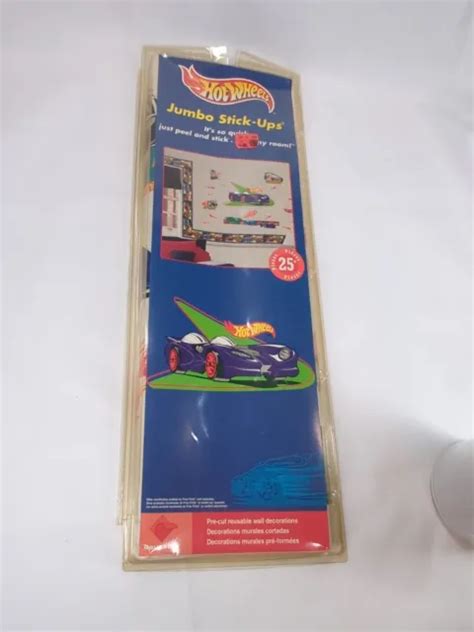 VINTAGE HOT WHEELS Jumbo Stick-Ups Wall Stickers Very Rare NOS $34.99 - PicClick