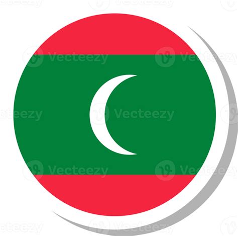 Maldives flag circle shape, flag icon. 16707181 PNG