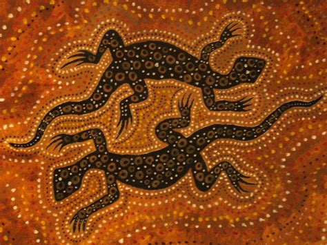 Lizards depicted in Aboriginal art . | Aboriginal art, Indigenous australian art, Aboriginal dot ...